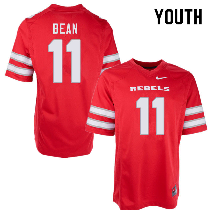 Youth #11 Noah Bean UNLV Rebels College Football Jerseys Sale-Red - Click Image to Close